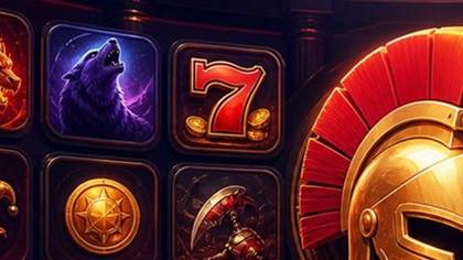 Slota Casino Bonus Buy Games Illustration mit Premium Slot Symbolen und Spartaner Optik