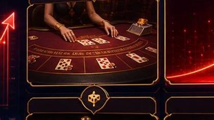 Slota Casino Live Dealer Provider Illustration mit Dealer Tisch und Spielkarten