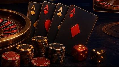 Slota Casino Table Games Provider Illustration mit Karten, Chips und Würfeln